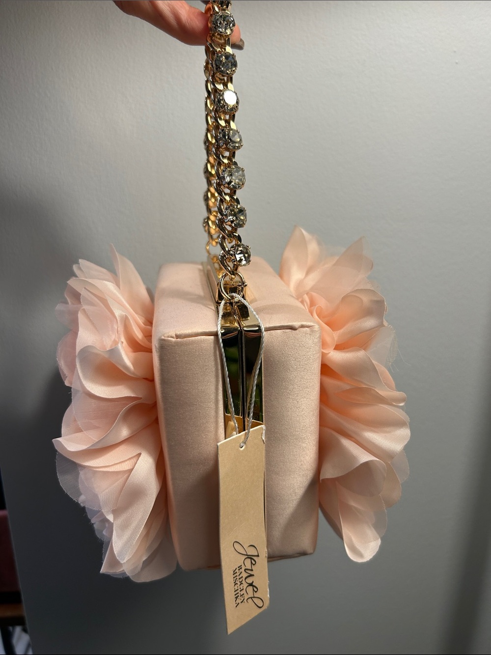 Badgley Mischka Jewel “Natasha” Blush Mini Bag Flower Clutch Purse NWT $129 - Picture 4 of 8